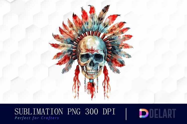 Native American Skull Design Clipart