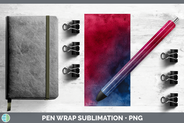 Watercolor Navy Maroon Pen Wrap Sublimation Pen Designs