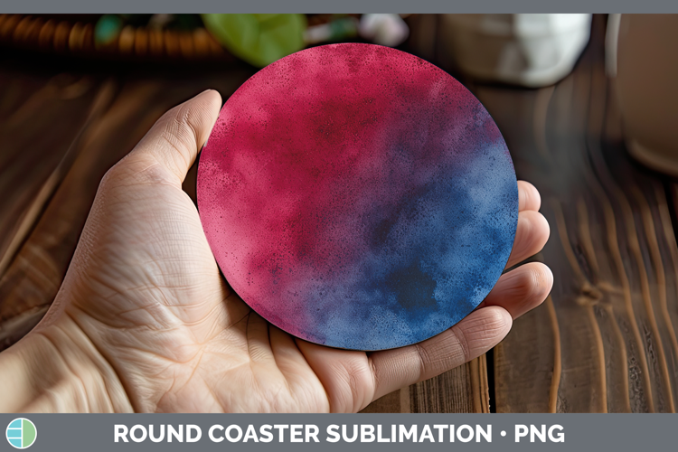 Watercolor Navy Maroon Round Coaster Sublimation Coaster Des