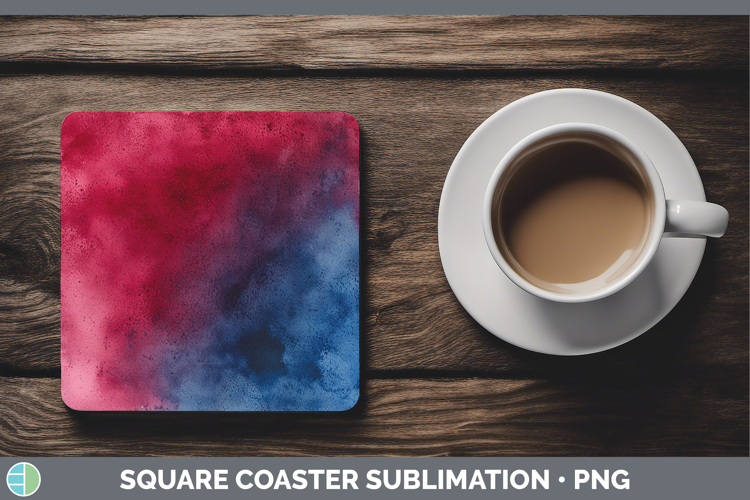 Watercolor Navy Maroon Square Coaster Sublimation Coaster De