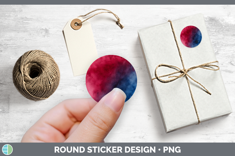 Watercolor Navy Maroon Stickers | Round Labels Designs