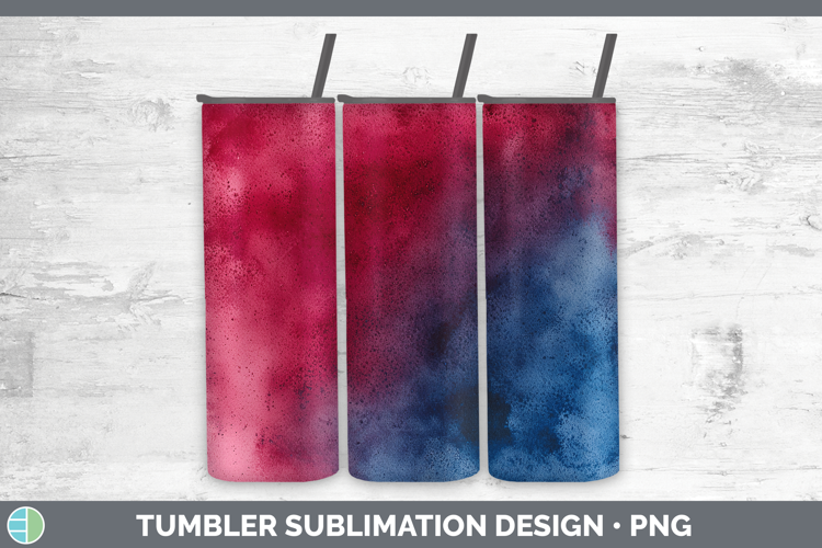 Watercolor Navy Maroon Tumbler Sublimation 20 oz Skinny Tumb