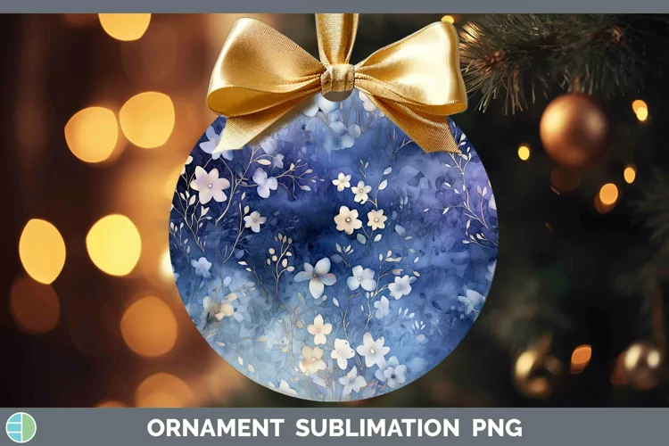 Watercolor Navy Ornament Sublimation Bauble Designs