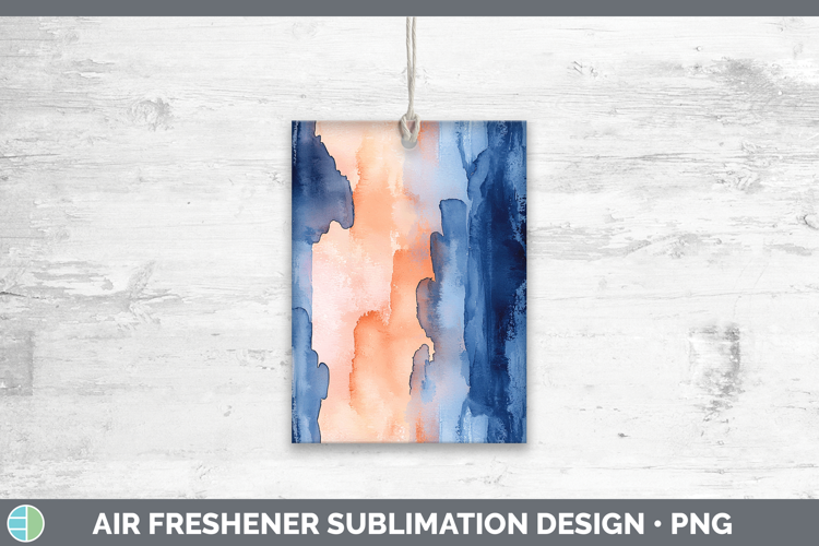 Watercolor Navy Peach Air Freshener Sublimation Car Freshene