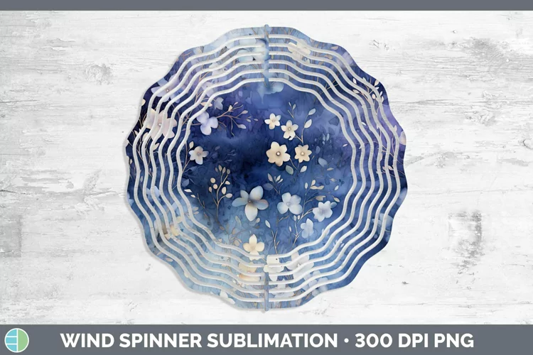 Watercolor Navy Wind Spinner Sublimation Spinner Designs