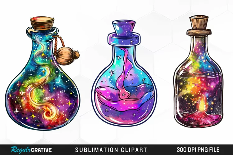 Watercolor Nebula Potion Exquisite Clipart