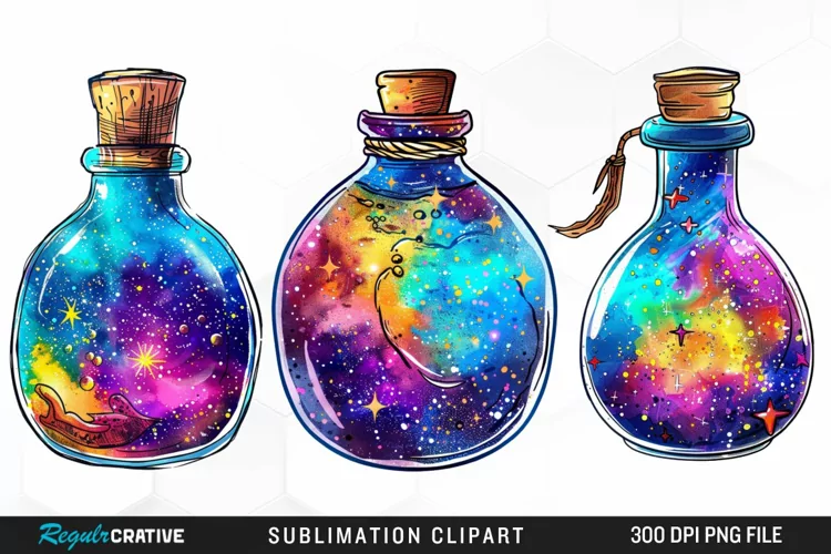 Watercolor Nebula Potion Exquisite Clipart