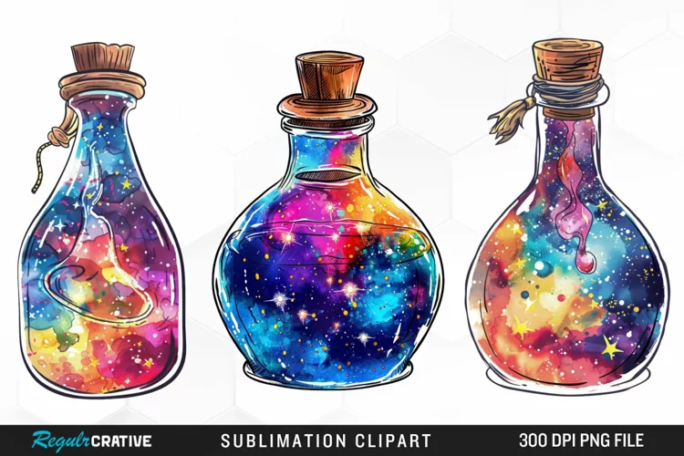 Watercolor Nebula Potion Exquisite Clipart