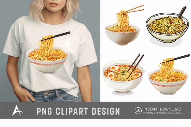 Watercolor Noodles Clipart