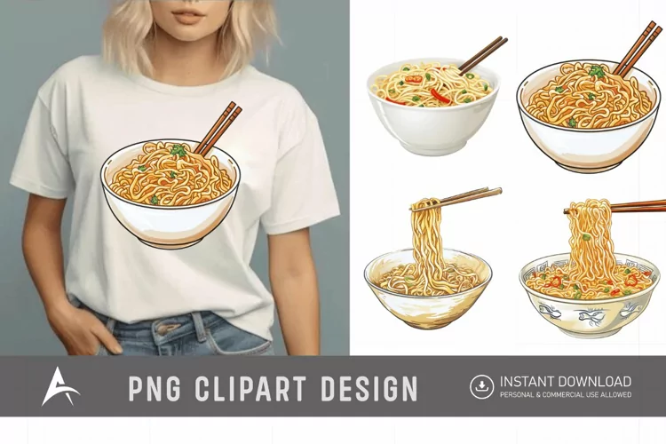 Watercolor Noodles Clipart