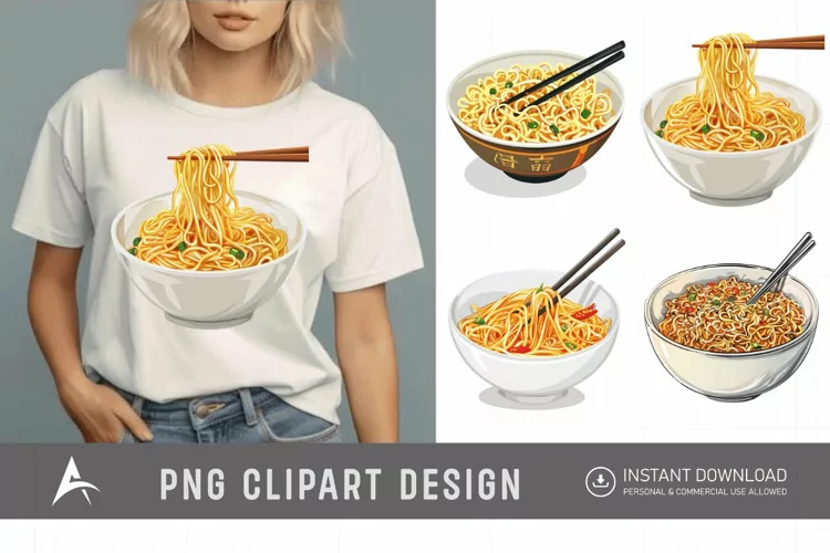 Watercolor Noodles Clipart