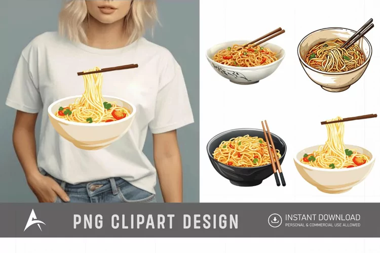 Watercolor Noodles Clipart