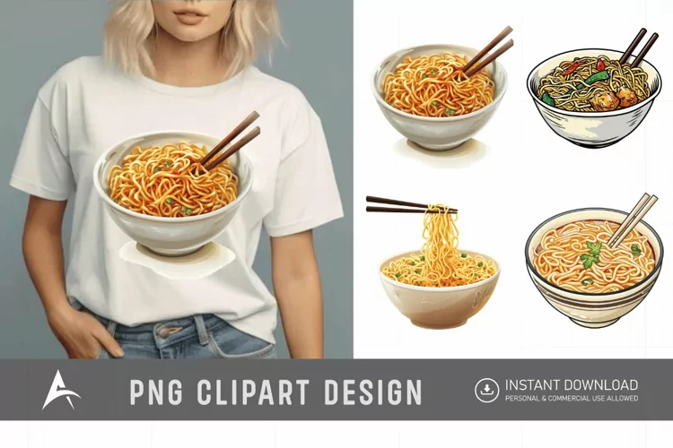 Watercolor Noodles Clipart