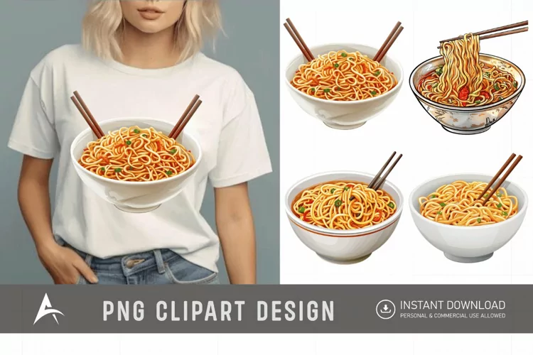 Watercolor Noodles Clipart
