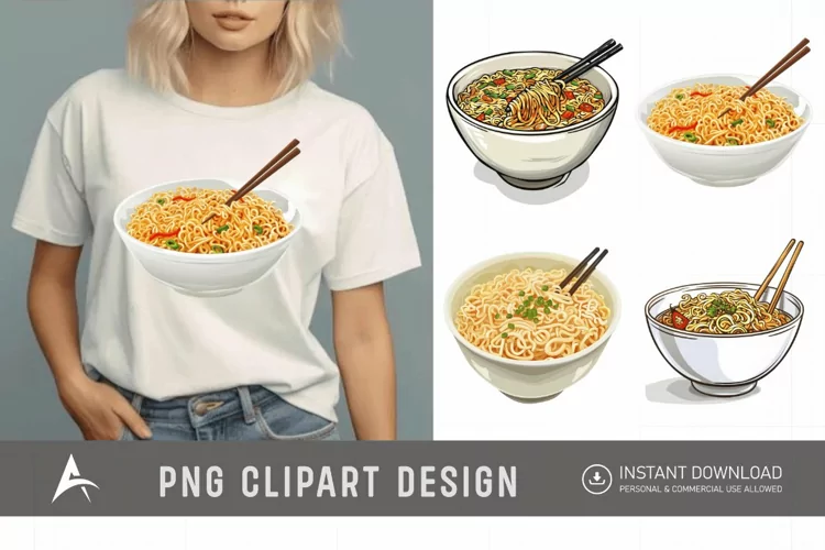 Watercolor Noodles Clipart