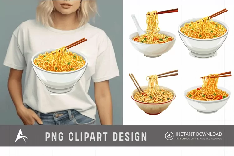 Watercolor Noodles Clipart