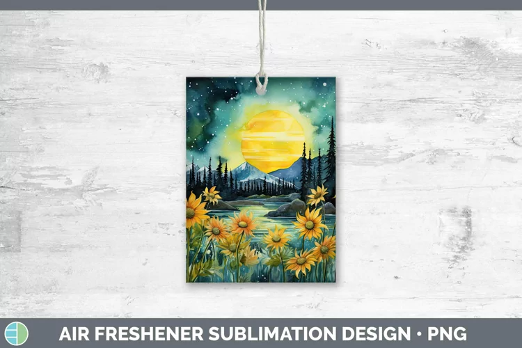 Watercolor Northern Lights Air Freshener Sublimation Car Fre