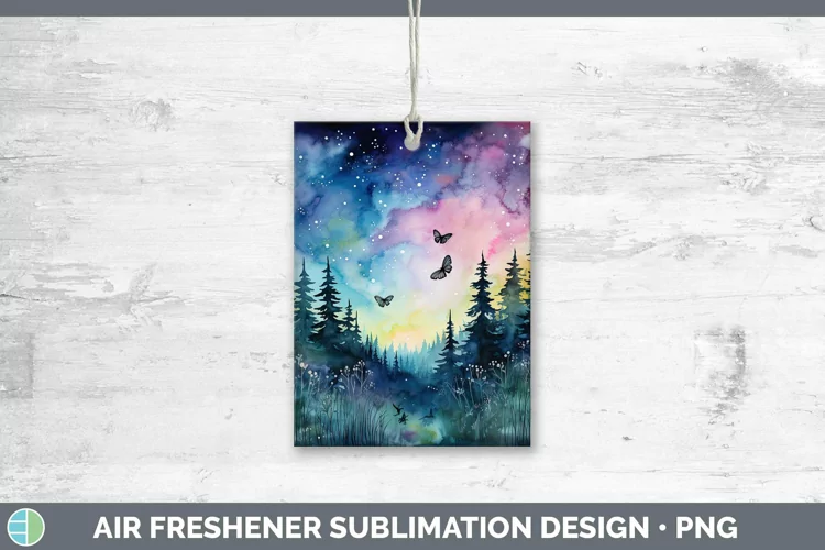 Watercolor Northern Lights Air Freshener Sublimation Car Fre