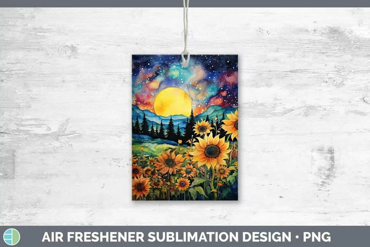 Watercolor Northern Lights Air Freshener Sublimation Car Fre