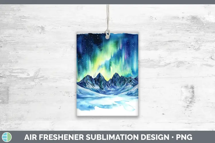 Watercolor Northern Lights Air Freshener Sublimation Car Fre