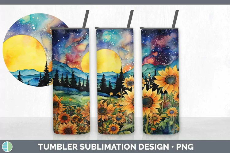 Watercolor Northern Lights Tumbler Sublimation 20 oz Skinny