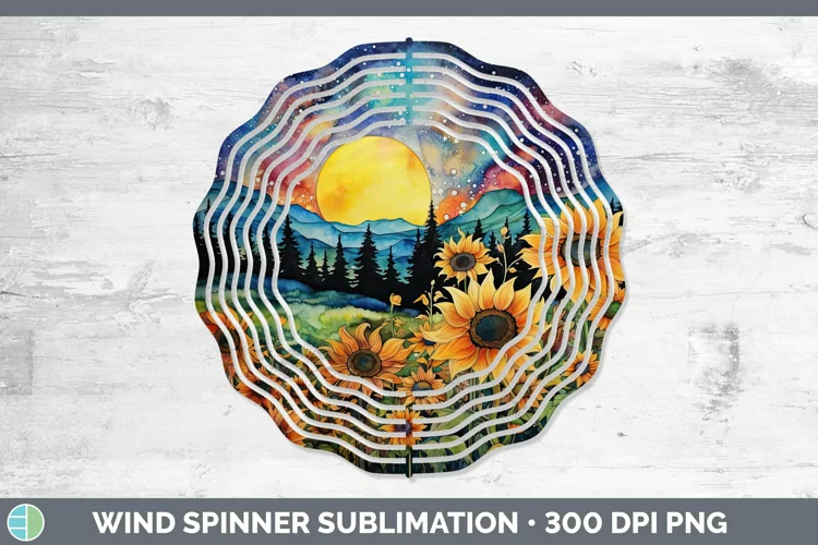Watercolor Northern Lights Wind Spinner Sublimation Spinner