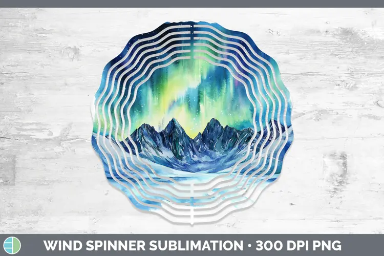 Watercolor Northern Lights Wind Spinner Sublimation Spinner