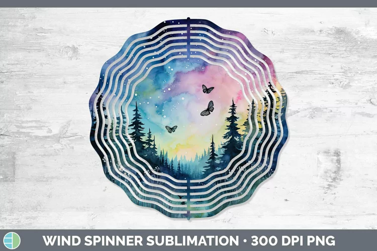 Watercolor Northern Lights Wind Spinner Sublimation Spinner