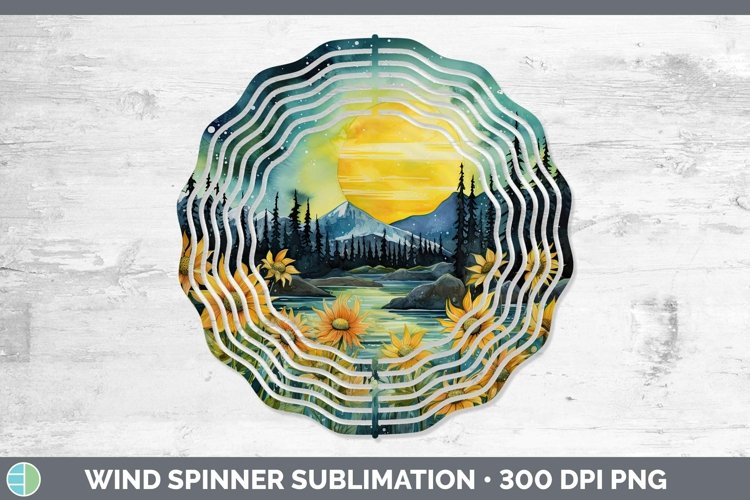 Watercolor Northern Lights Wind Spinner Sublimation Spinner