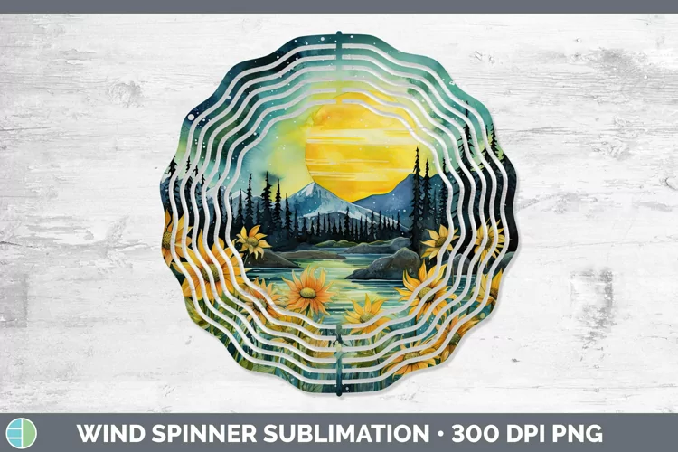 Watercolor Northern Lights Wind Spinner Sublimation Spinner