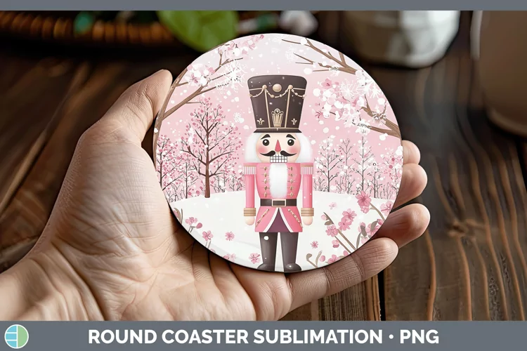 Watercolor Nutcracker Round Coaster Sublimation Coaster Desi