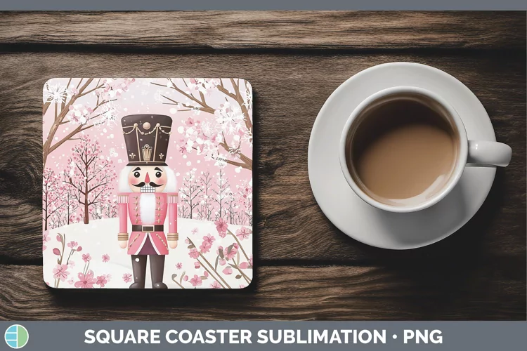 Watercolor Nutcracker Square Coaster Sublimation Coaster Des