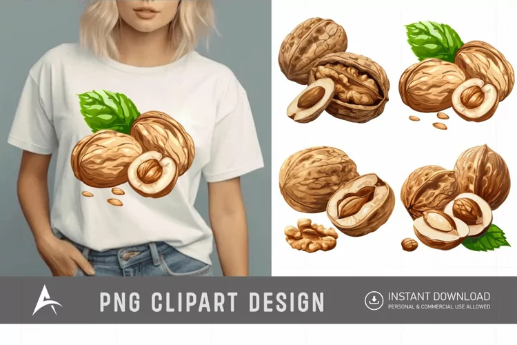Watercolor Nuts Clipart