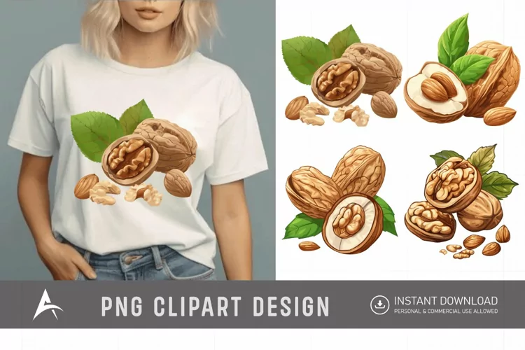 Watercolor Nuts Clipart