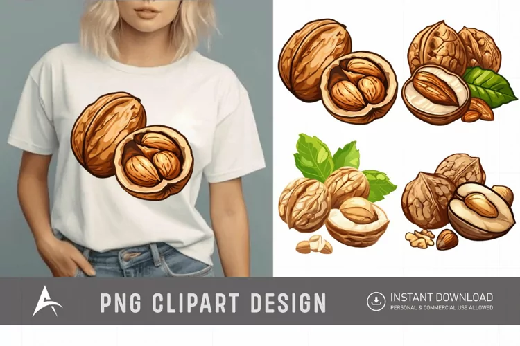 Watercolor Nuts Clipart