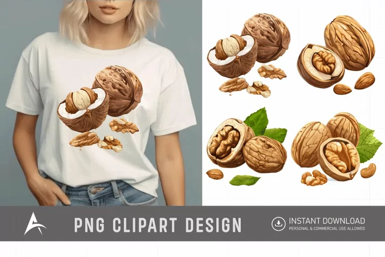 Watercolor Nuts Clipart
