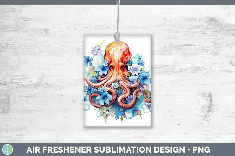 Watercolor Octopus Air Freshener | Sublimation Car Freshener