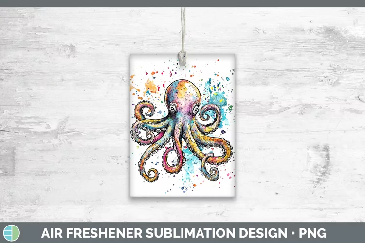 Watercolor Octopus Air Freshener Sublimation Car Freshener D