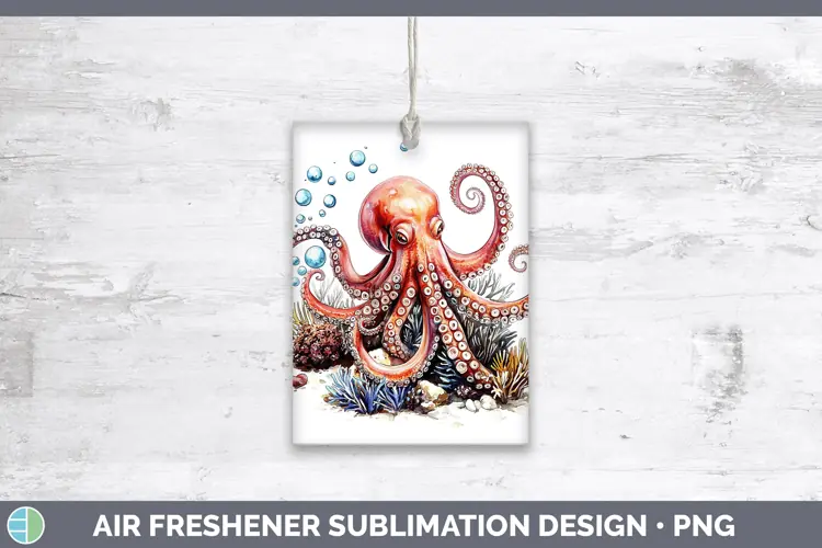 Watercolor Octopus Air Freshener Sublimation Car Freshener D