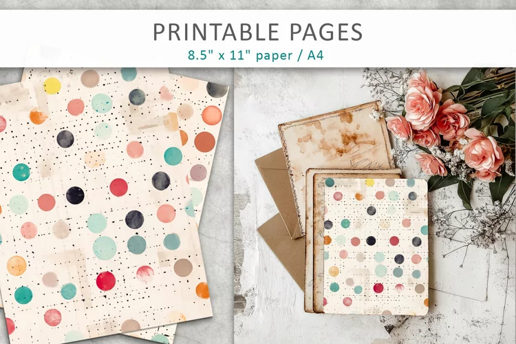 dots old paper printables, scrapbook paper