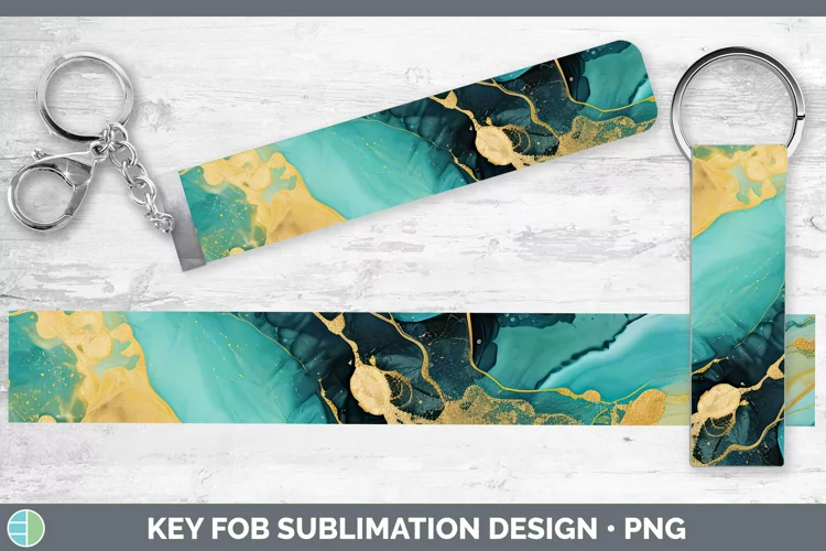 Watercolor Onyx Key Fob Sublimation Wristlet Designs