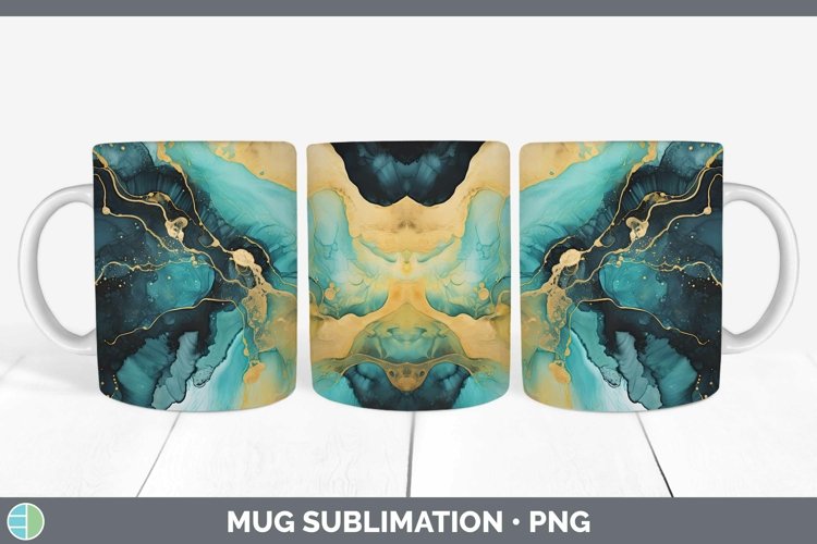 Watercolor Onyx Mug Wrap Sublimation Coffee Cup Designs