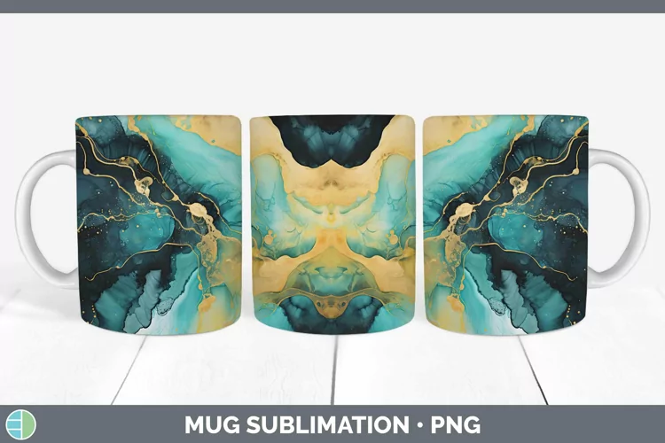 Watercolor Onyx Mug Wrap Sublimation Coffee Cup Designs