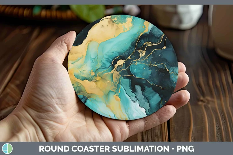 Watercolor Onyx Round Coaster Sublimation Coaster Designs