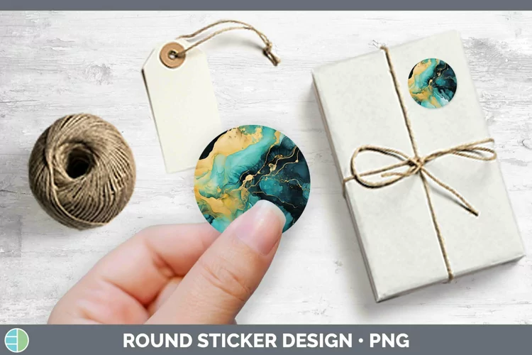 Watercolor Onyx Stickers | Round Labels Designs
