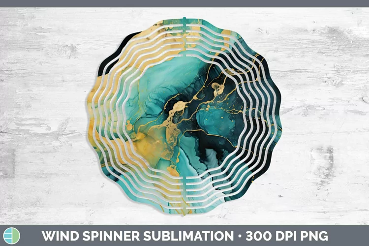 Watercolor Onyx Wind Spinner Sublimation Spinner Designs