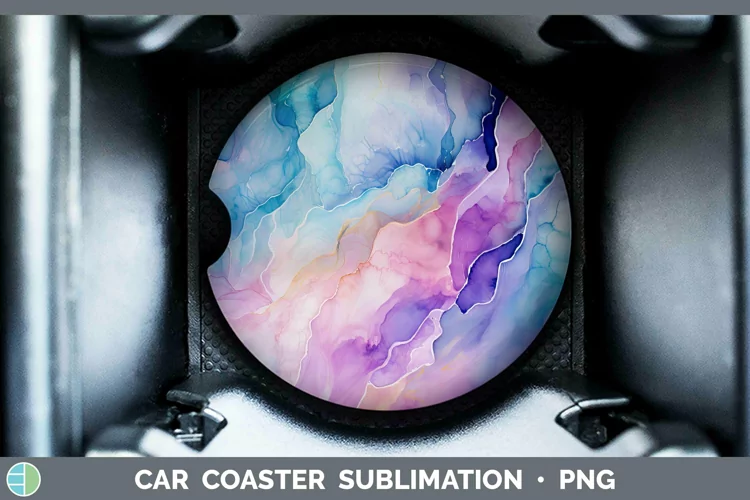 Watercolor Opal Car Coaster Sublimation Coaster Designs