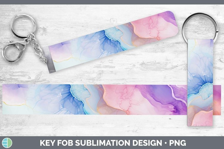 Watercolor Opal Key Fob Sublimation Wristlet Designs