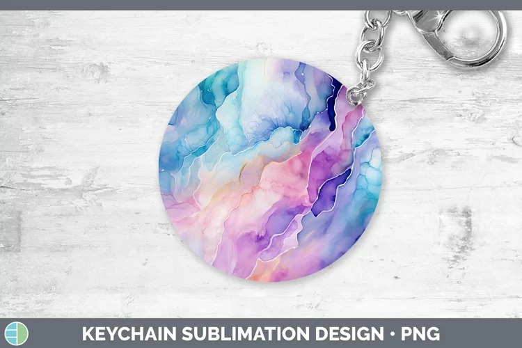 Watercolor Opal Keychain Sublimation Keyring Designs