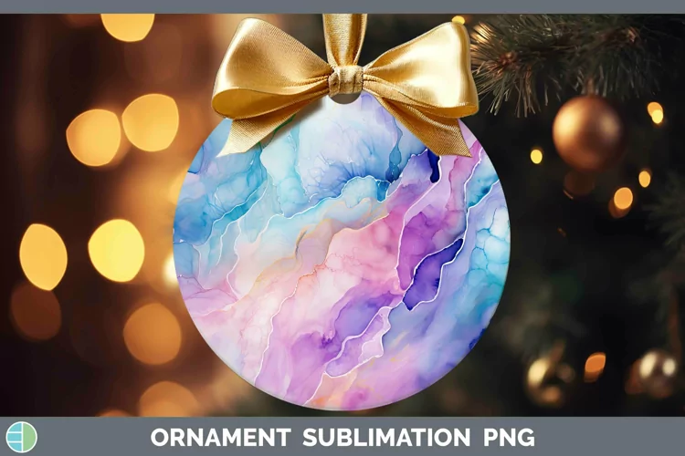 Watercolor Opal Ornament Sublimation Bauble Designs